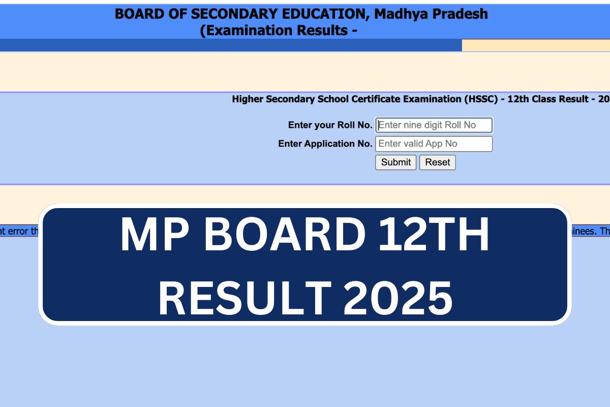 MP Board 12th Result 2025, Know Result Date & How To check, Pass Percentage